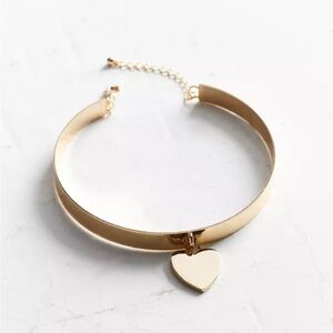 Urban Outfitters Gold Heart Choker | Minimal Y2K Necklace | Never Worn